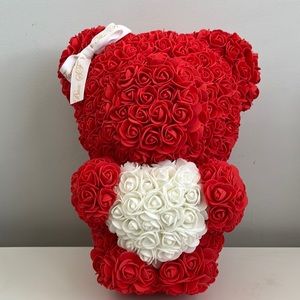 Large Flower Bear with Heart